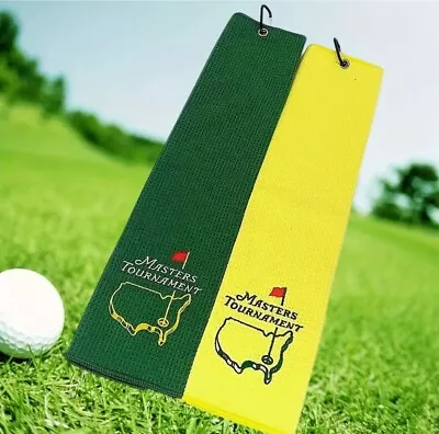 Yellow Only - Masters Tournament Golf Towels For Golf Bag With Clip Gift • $17.99