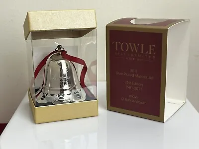 🌲 Towle Silversmiths 2011 Silver Plated Pierced Annual Christmas Bell With Box • $15.99