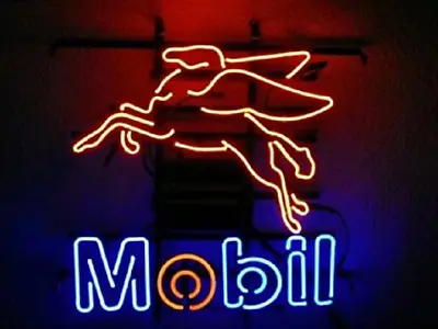 Mobil Gasoline Neon Sign For Gas Station Motor Store Garage Wall Decor 19x15 • $141