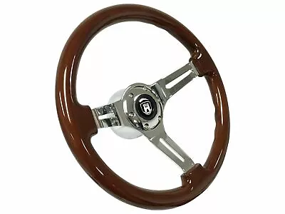 $274.99 • Buy 1974.5-79 VW S6 Mahogany Finish Steering Wheel Kit, Castle Emblem