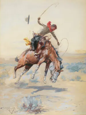 The Bucker By Charles M Russell Western Giclee Art Print + Ships Free • $49