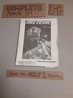 Original Arcade Manual: METEOR - STERN - 1979 - FREE SHIPPING • $39.95