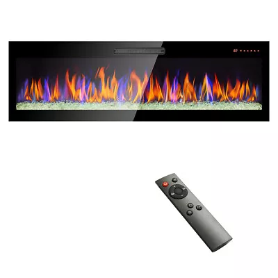 60 Inch Electric Fireplace Insert Freestanding & Recessed 1400W Stove Heater • $265.61