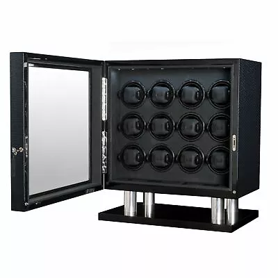 VOLTA Automatic 12 Watch Winder Carbon Fiber Signature Box Display 31-560120 • $1950.75