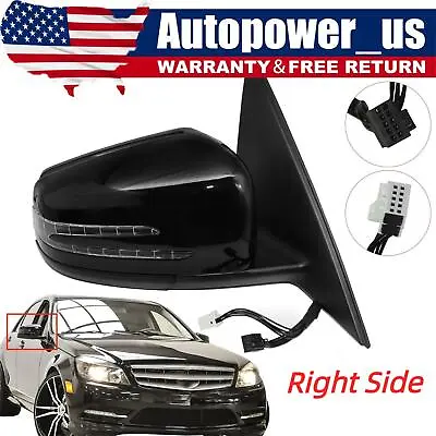 Black Right Passenger Side Mirror Fit Mercedes C63 Amg C250 C300 C350 2010-14 • $93.92