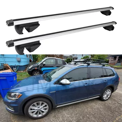 Roof Rack Cross Bars Luggage Carrier Silver Set For VW Golf Alltrack 2017-2020 • $108.99