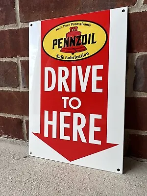 12in Pennzoil Service Vintage Style Heavy Metal Steel Sign Oil Gas • $49.99