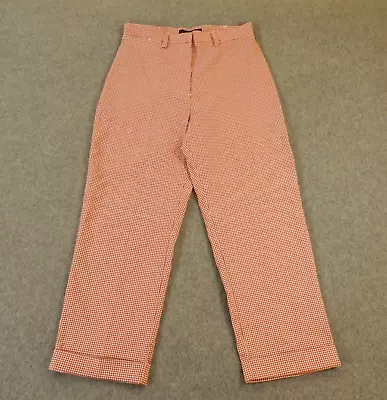 Vintage Bill Blass Womens Pants 6 Red Check Stretch High Waist Crop Retro 90s • $19.77