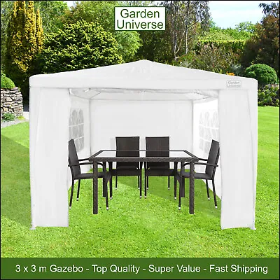 £48.99 • Buy Gazebo Marquee Canopy Party Tent White 3 X 3m By Garden Universe Steel Frame