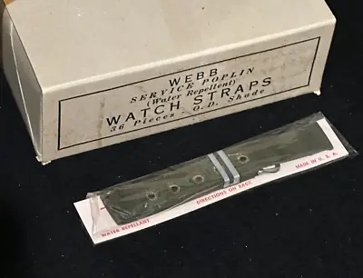 Vintage NOS 1940's US MILITARY Issue Watch BAND Strap WW2 16mm 5/8in Brite (B0) • $23.95