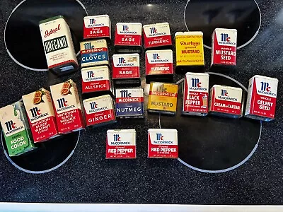 18 Vintage Spice Tins And 3 Bottled Extract/Color In Packages • $20
