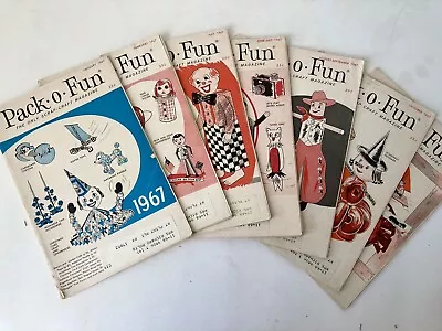 VTG 7 Pack-O-Fun Magazines 1967 Craft Booklets DIY Projects Holiday Childrens • $20.18