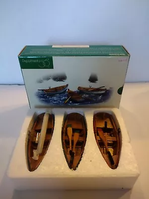 Dept 56 Village Accessories  Wooden Rowboats  Set Of 3 #56.52797 Boxed R7S3 • £16.38