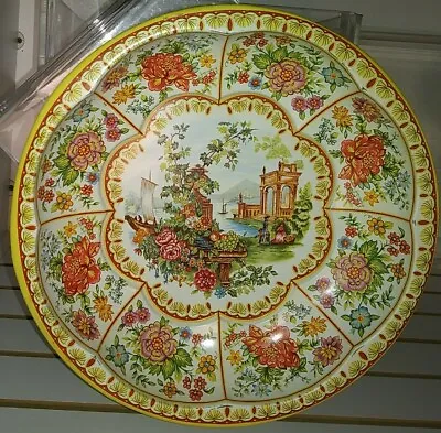 Vintage 1971 Daher Decorated Ware Tin Bowl - Victorian Floral Roses Scene 951942 • $13.05