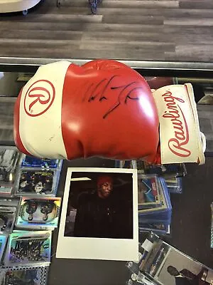 Mike Tyson Signed Red Rawlings Glove Mike Tyson Exclusive 1980s W/ Polaroid Rare • $275