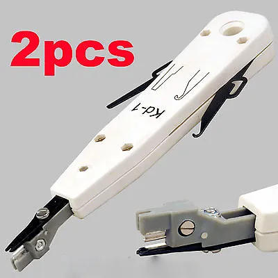 2x RJ45 Ethernet Network Krone Adjustable Impact Punch Push Down Faceplate Tool • £5.45