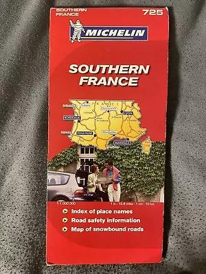 Michelin Map Of Southern France 725 (English & French Edition) • $7.50