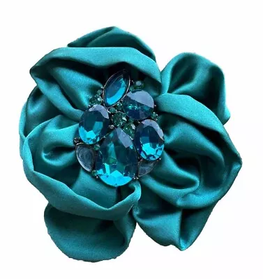 Beautiful Tourquoise Fabric Woman Wedding Flower Girl Dress Brooch (Magnetic) • $12.95