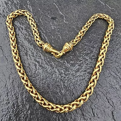 David Yurman Wheat Chain Necklace 18k Solid Yellow Gold 16  6mm Heavy 77.3g • $10225.35