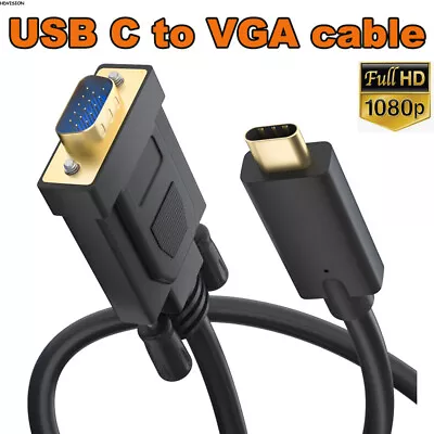 Type C USB C To VGA HDMI 4K Adapter Cable For Macbook Pro Air Mini Dell XPS13 15 • $28.40