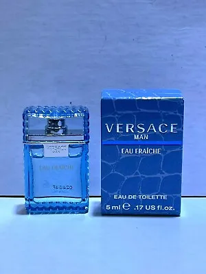 Versace Man Eau Fraiche  Men Mini Bottle 0.17 OZ 5 ML Eau De Toilette Splash New • $11.50