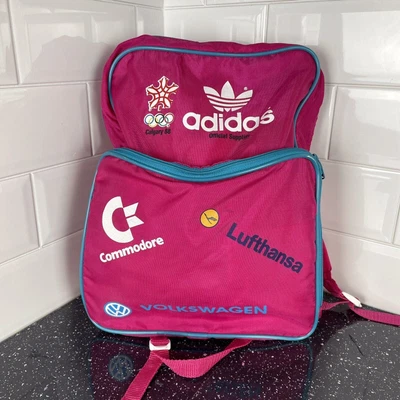 £49.97 • Buy Vintage Adidas Bag Calgary 1988 Winter Olympics Pink Commodore Rucksack VW Rare