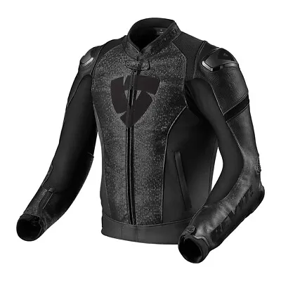 Rev'it Quantum Black Leather Perforated Motorcycle Race Jacket New • $310.83