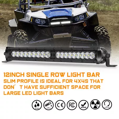 Slim 12 /14  90W LED Light Bar Single Row Spot Flood Driving Offroad Truck 4X4WD • $49.99