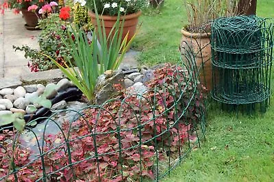 Garden Lawn Edging Border Flower Bed Tidy 10m Outdoor Green Fence 10m PVC Wire • £21.99