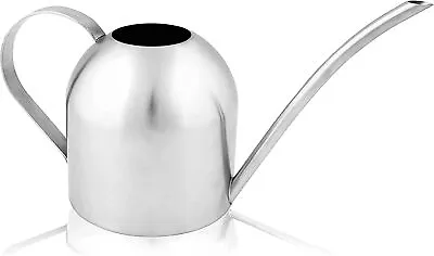 800ml Indoor Outdoor Stainless Steel Metal Plant Flower Watering Can Long Spout • £11.49