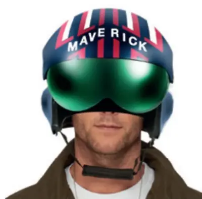 Top Gun Maverick Helmet Black Printed Helmet Licensed Film Fancy Dress Accessory • $126.85