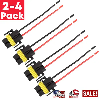 4X Wire Pigtail Female H11 Two Harness Head Light Low Beam Bulb Connector Repair • $7.59