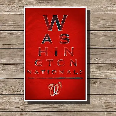 Washington Nationals Poster Sports MLB Baseball Eyechart Art Print 12x16  • $14.99