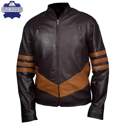 XMEN Wolverine Logans Costume Vintage Biker Style Real Sheep XO Leather Jacket • $59.90