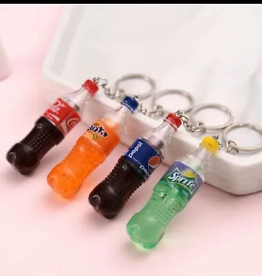 ONLY 1 SUPPLIED GIFT BOXED Coca Cola SPRITE Pepsi Fanta Bottle Keyring  • £5.50