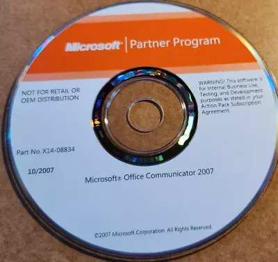 Microsoft Office Communicator 2007 X14-08834 CD • $5