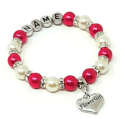 Personalised Bridesmaid Flower Girl Wedding Charm Bracelet Free Gift Bag  • £4.45