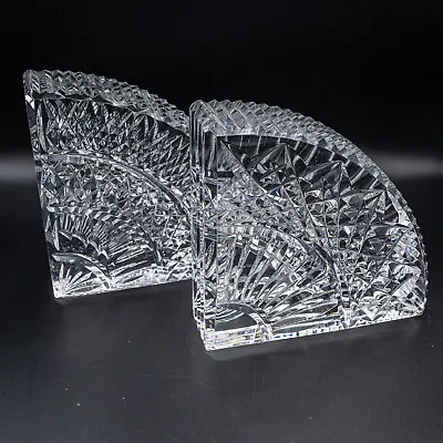 READ Waterford Crystal Quadrant Bookends Pair - 5 1/4 H - FREE USA SHIPPING • $80