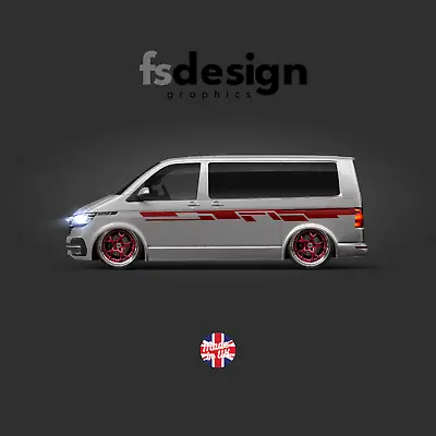 VW T6 T5 Body Side Stripe For SWB VW Transporter Van - Bubble Free EZ Apply • $279.96