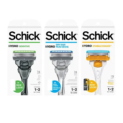 Schick Hydro Dry Skin 3-5 Blade Disposable Razors + 2 Razor Blade Refills • $11.99