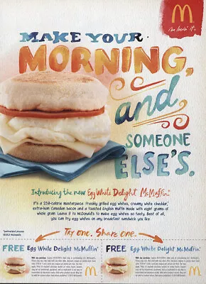 2013 McDonalds: Make Your Morning Coupon Vintage Print Ad • $7.25