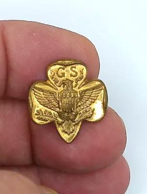 Vintage Girl Scout Gold Tone Eagle Pin • $12.99