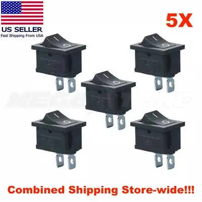 5PCS SPST Mini Rocker Switch 2-Pin ON-OFF 125VAC/10A 250VAC/6A KCD1 - USA SELLER • $6.89