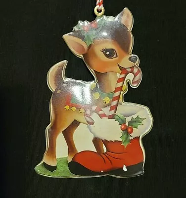 Vintage Style Tin Reindeer Nostalgia Christmas Ornament • $6.95