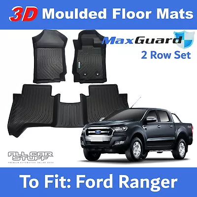 TPE 3D Moulded Floor Mats For Ford Ranger Dual Cab PX/PX2/PX3: 10/2011 - 04/2022 • $149