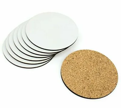 £210 • Buy MDF Blank Sublimation Coasters Cork Backed - 9cm X 9cm White Blanks Round