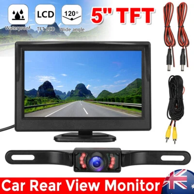 5'' TFT-LCD Screen Monitor Reverse Camera Reversing Car Rear View Kit Waterproof • $30.99