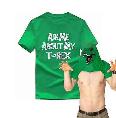 Ask Me About My T-Rex T-Shirt Funny Fancy Dinosaur Vintage Park Unisex Top • £9.99