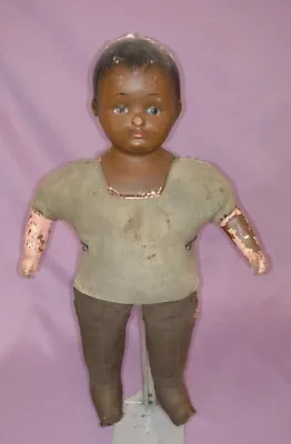 RARE 16  BLACK COMPOSITION BABY HUGGINS DOLL By EFFANBEE  C1915 - FIX UP • $55.99