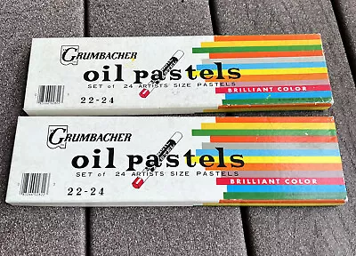 Grumbacher Oil Pastels Two Sets Of 24 Artists Size 22-24 Brilliant Color Vintage • $29.95